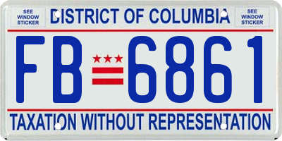 DC license plate FB6861