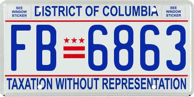 DC license plate FB6863