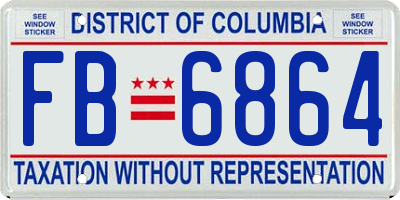 DC license plate FB6864