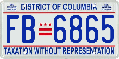 DC license plate FB6865