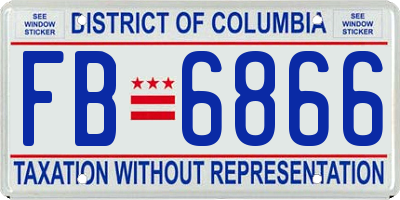 DC license plate FB6866