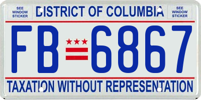 DC license plate FB6867