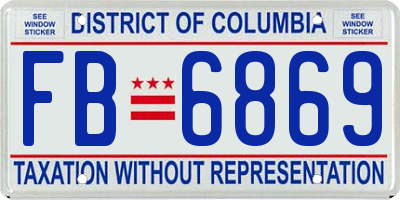 DC license plate FB6869