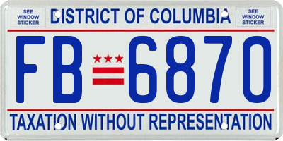 DC license plate FB6870