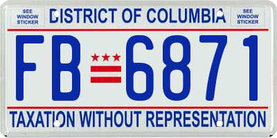 DC license plate FB6871