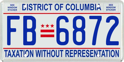 DC license plate FB6872