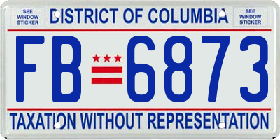 DC license plate FB6873