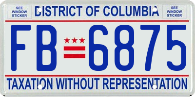 DC license plate FB6875