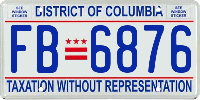 DC license plate FB6876