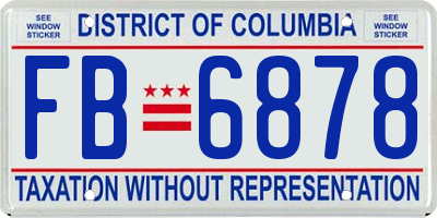 DC license plate FB6878