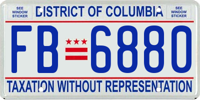 DC license plate FB6880