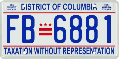 DC license plate FB6881