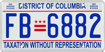 DC license plate FB6882