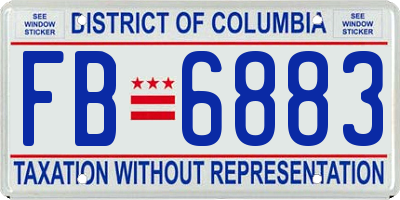 DC license plate FB6883