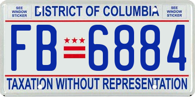 DC license plate FB6884