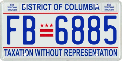 DC license plate FB6885