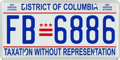 DC license plate FB6886