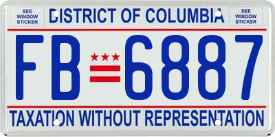 DC license plate FB6887