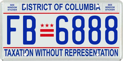 DC license plate FB6888