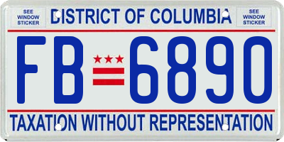 DC license plate FB6890