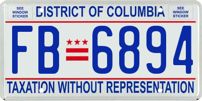 DC license plate FB6894