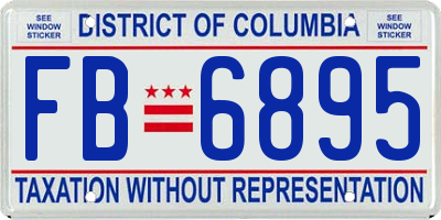 DC license plate FB6895