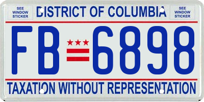 DC license plate FB6898