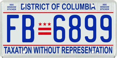 DC license plate FB6899