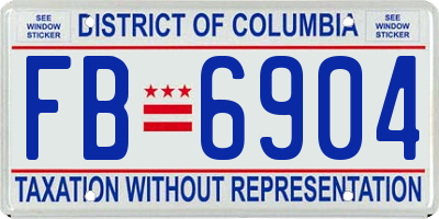 DC license plate FB6904