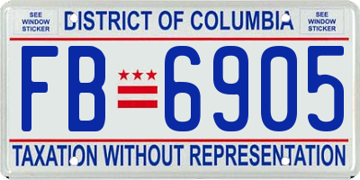 DC license plate FB6905