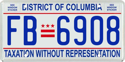 DC license plate FB6908