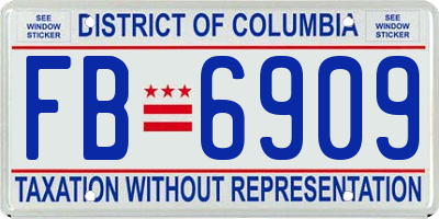 DC license plate FB6909