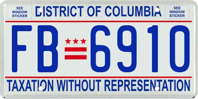 DC license plate FB6910