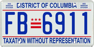 DC license plate FB6911