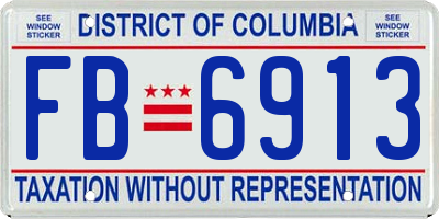 DC license plate FB6913