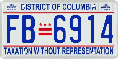 DC license plate FB6914