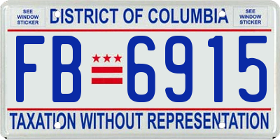 DC license plate FB6915