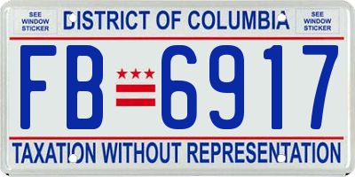 DC license plate FB6917