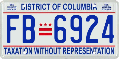 DC license plate FB6924