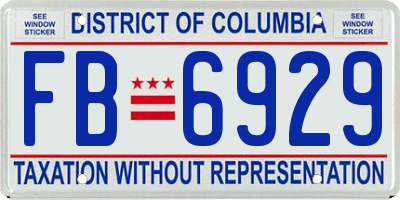 DC license plate FB6929