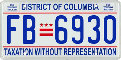 DC license plate FB6930