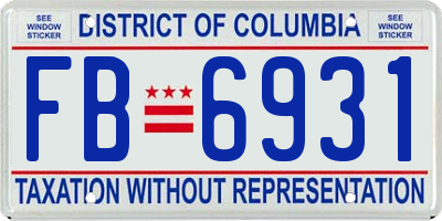 DC license plate FB6931