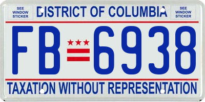 DC license plate FB6938