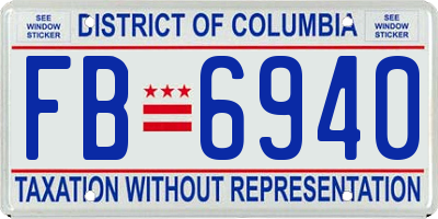 DC license plate FB6940