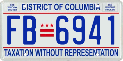 DC license plate FB6941