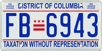 DC license plate FB6943