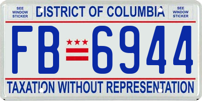 DC license plate FB6944