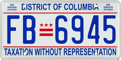 DC license plate FB6945