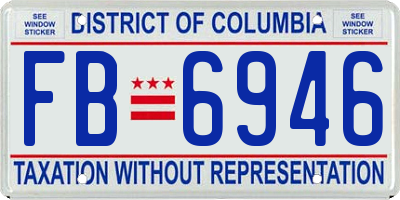 DC license plate FB6946