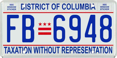 DC license plate FB6948